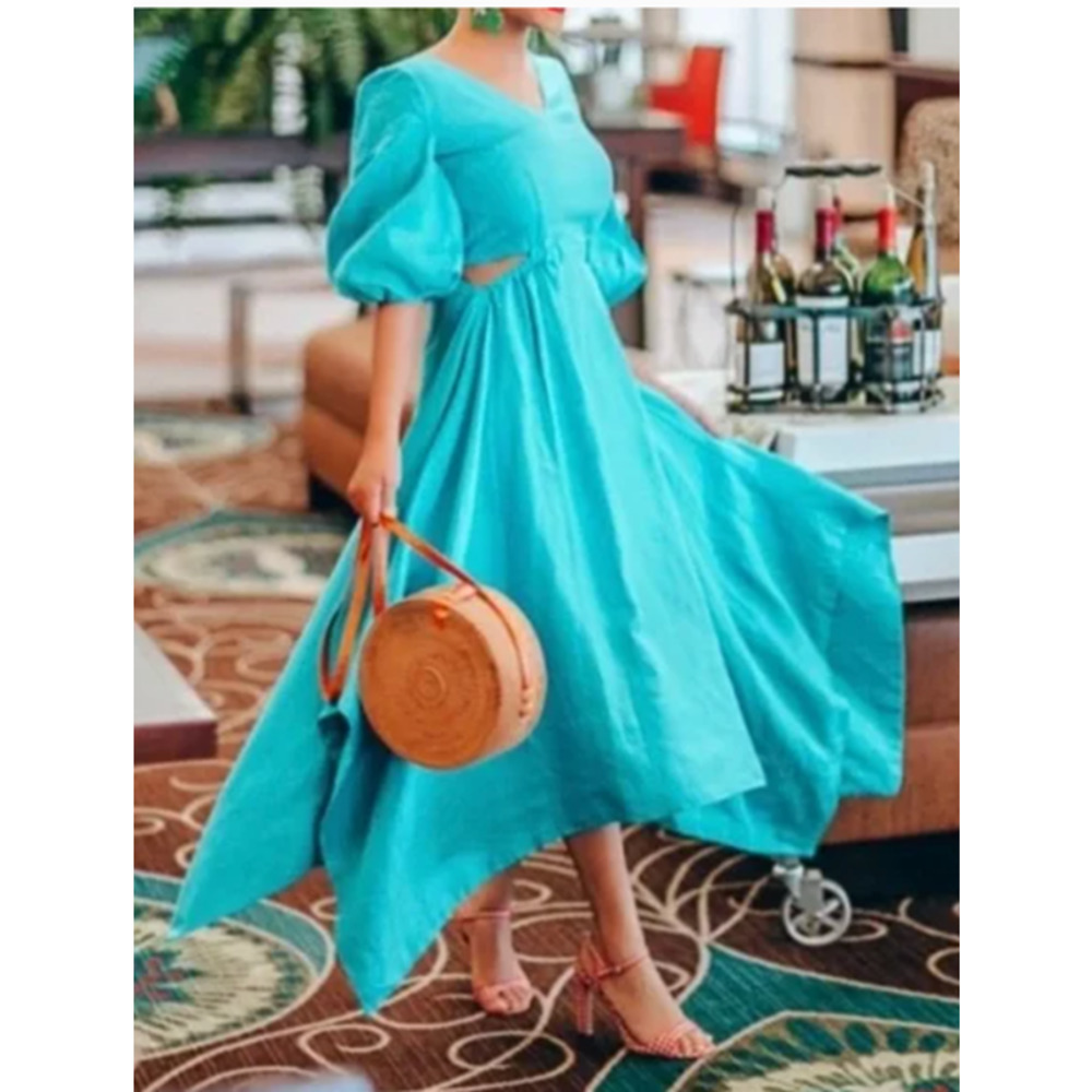 Nicholas Karen Dress Cutout Midi Blue 4
